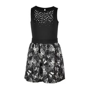 Epic Threads Butterfly-Print Scuba Dress Sz M